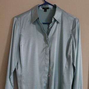 Ann Taylor Silk Sage Green Blouse